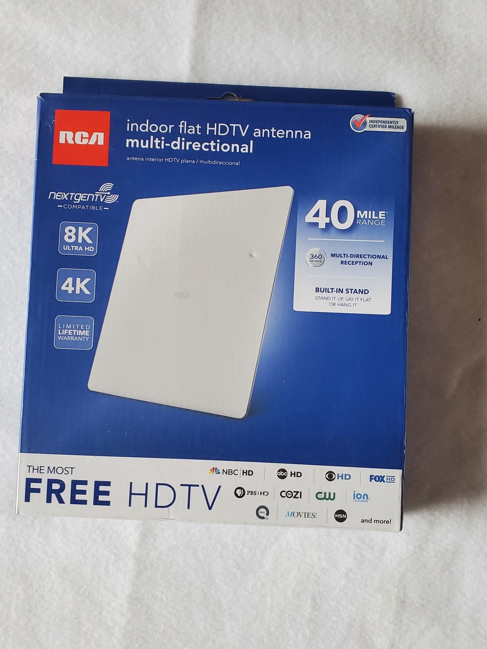 Indoor Flat HDTV Antenna - White